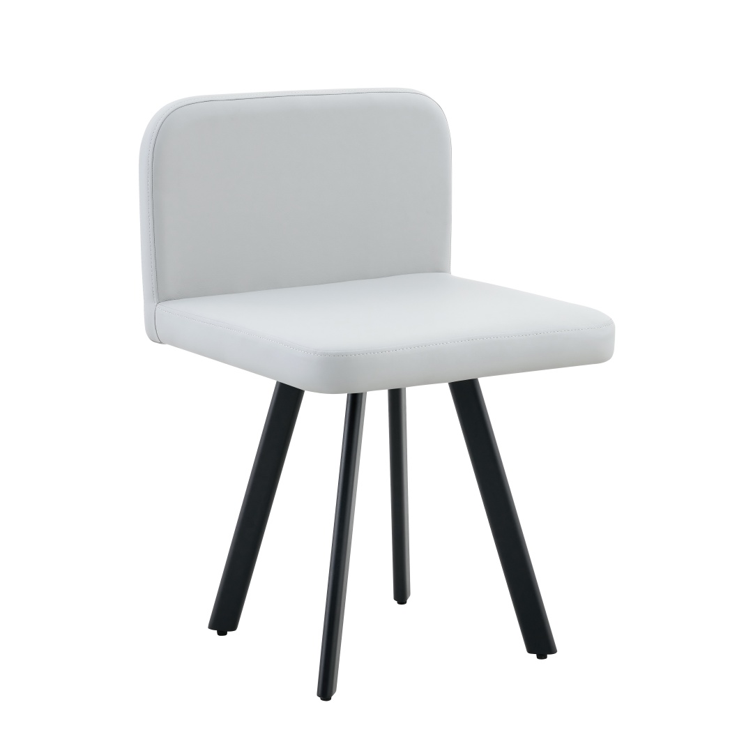Stylish Gray Modern PU Material Six-Chair Set - Two Designs, Unified Aesthetics. view 3