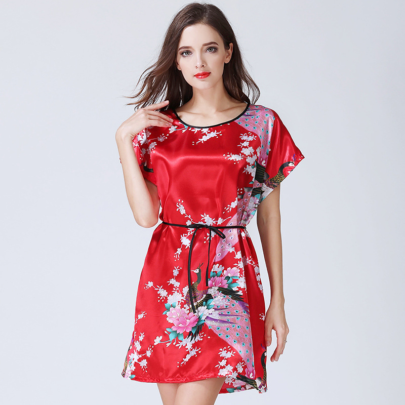 Title 6, Imitation Silk Nightdress Round Neck And Thin B...