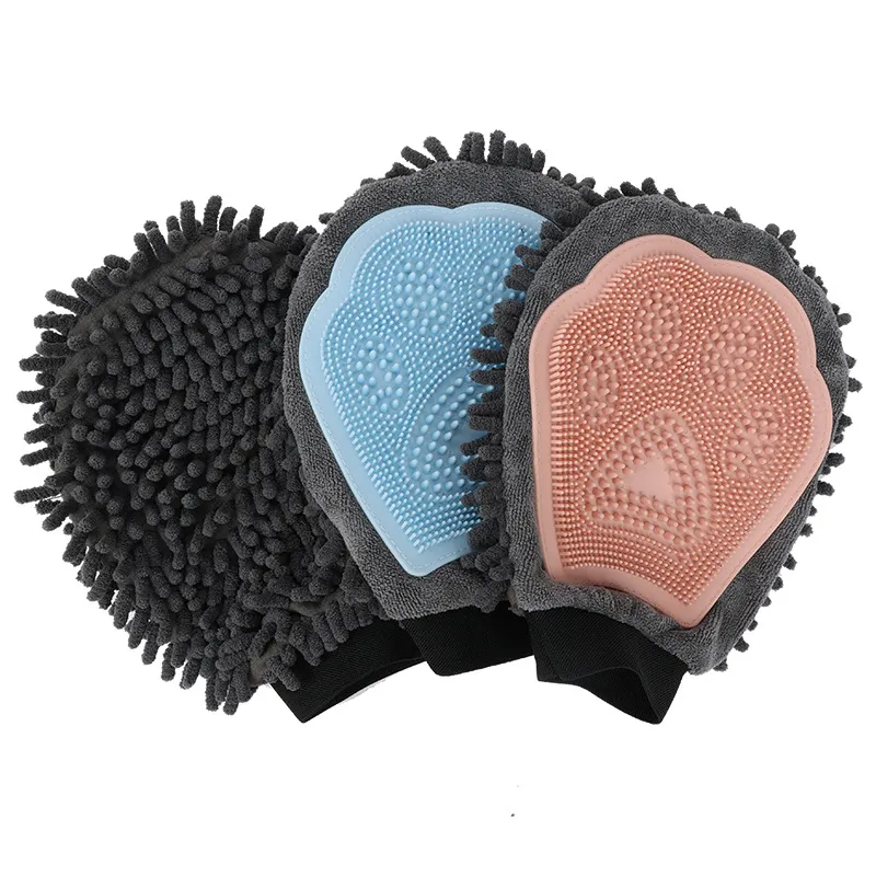 Pet Bathing Brush 2-in-1 Grooming Glove Elegant Dog Grooming Tool For Brushing, Massaging, And Drying Pet Grooming Kit For Dog Cat 2-Sided Bathing Brush Cleaning Massage Glove – image 10