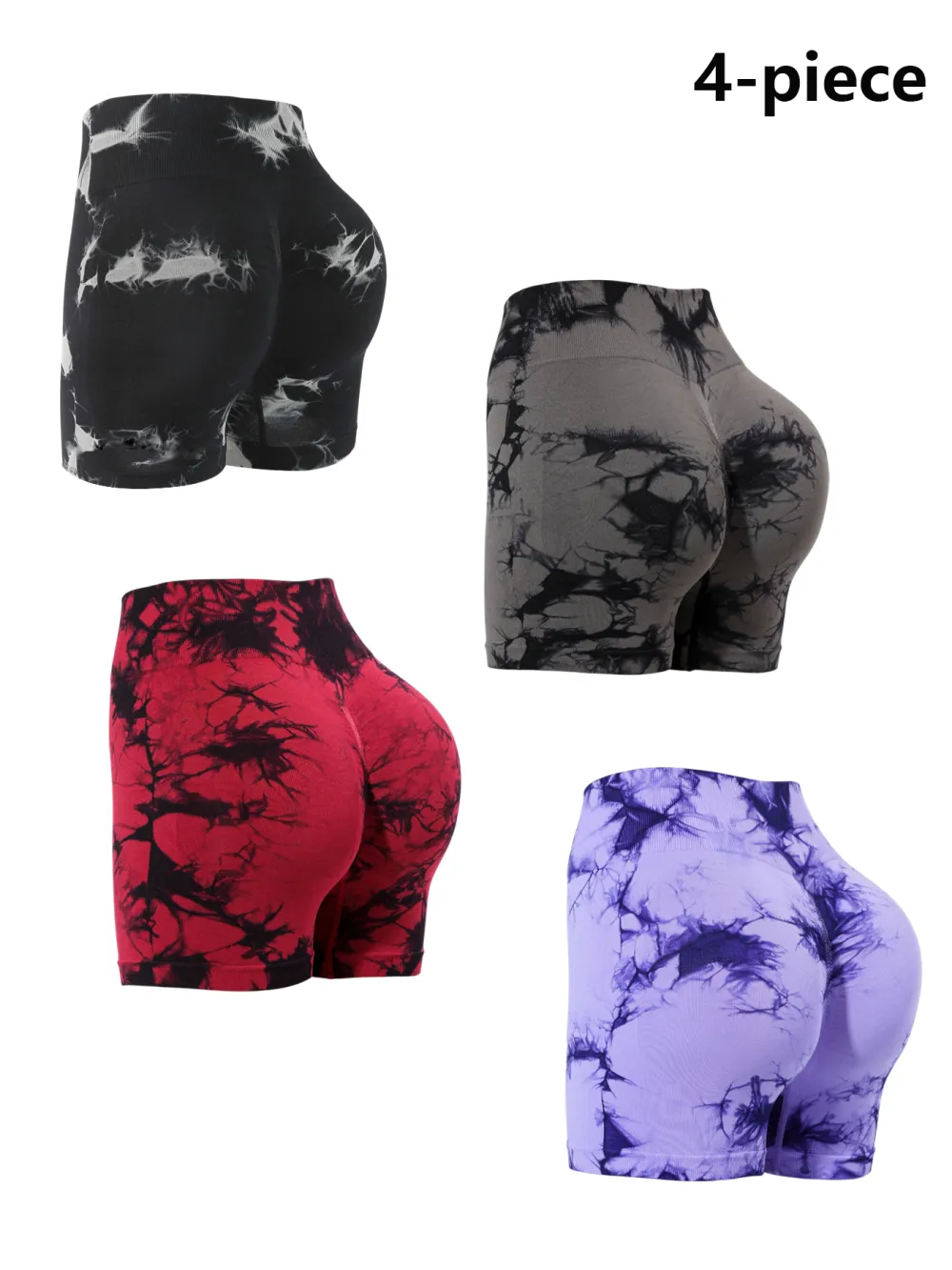 Women's Tie Dye Seamless High Waist Workout Shorts 4