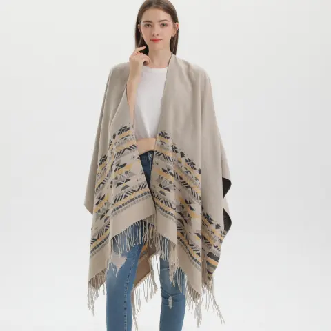 Women's Autumn Winter Knit Split Large Shawl