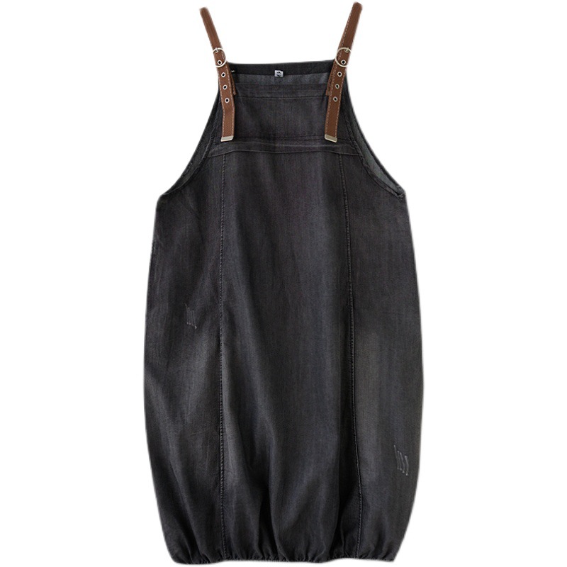 Denim Strap Midi Dress, picture 4 of 5
