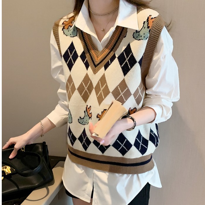 Women's Design Sense Of Layered Knitted Vest