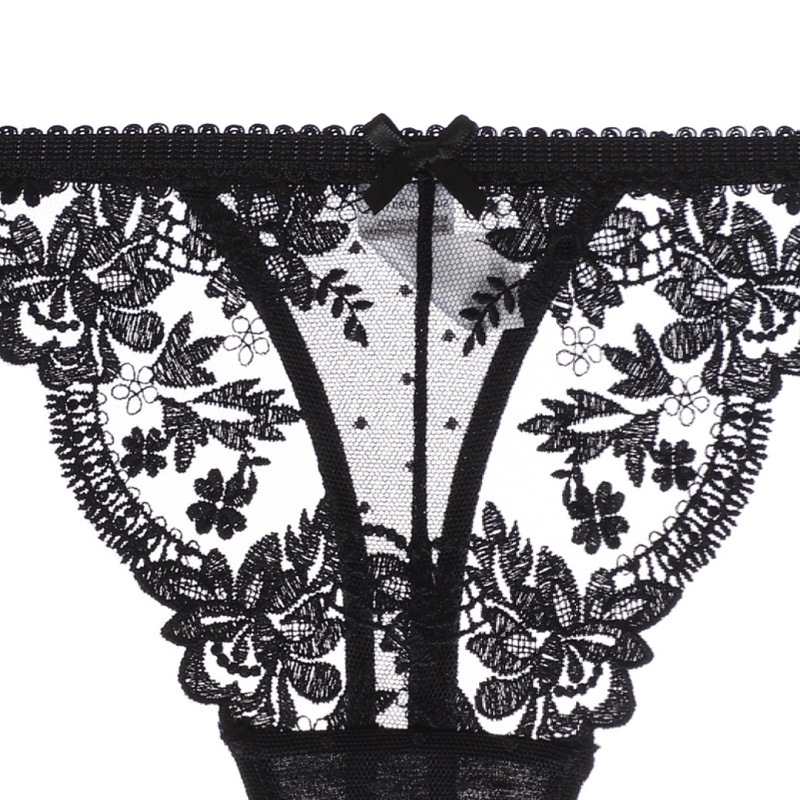 Title 8, French Lace Cutout Lingerie Bra T Pants Set