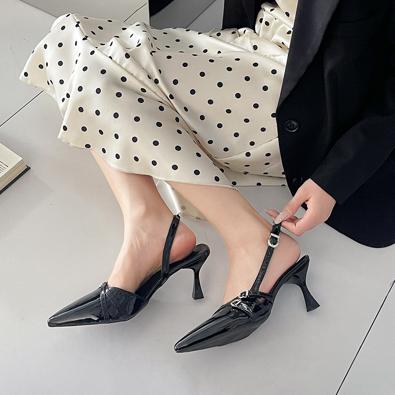 Patent Leather Pointed Toe Sandals, picture 3 of 5