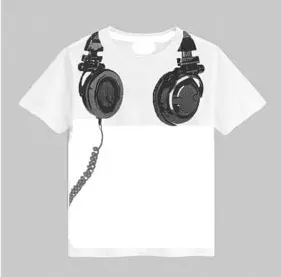 Children's Short-sleeved T-shirt with Earplugs Pattern