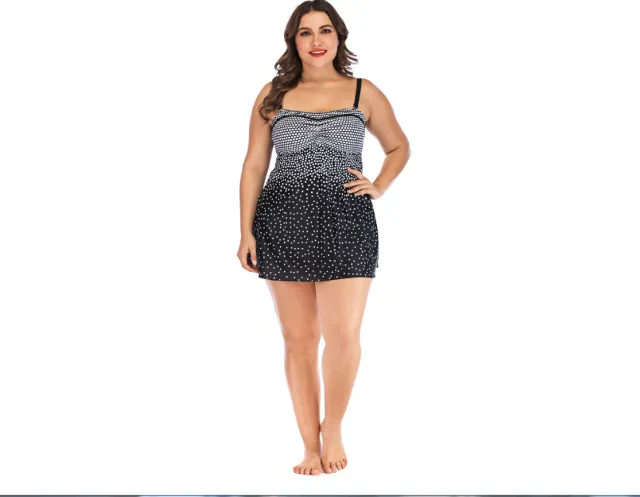 Women's Skirt Split Briefs Plus Size Swimsuit Black - Shop at LoveMi