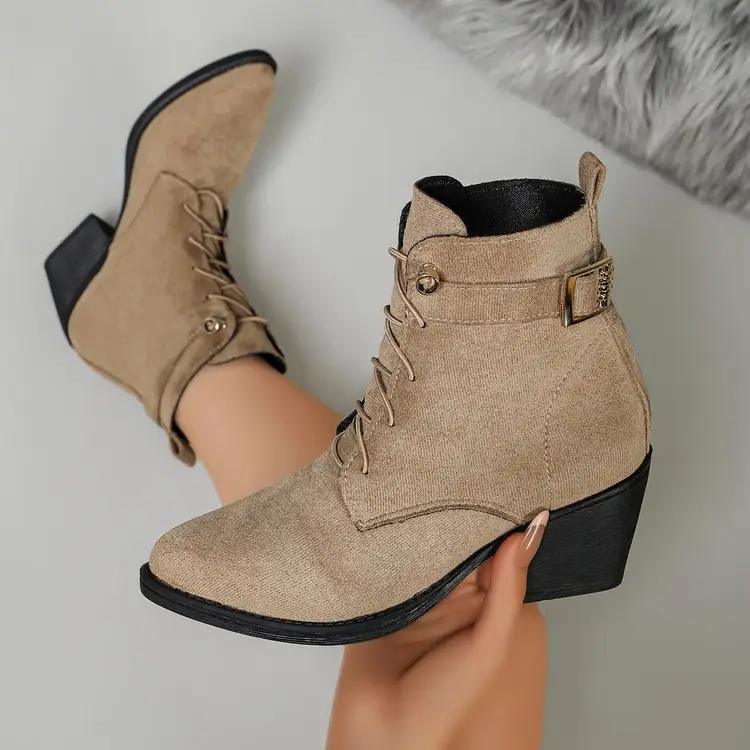 Women's Plus Size High Heel Leather Boots