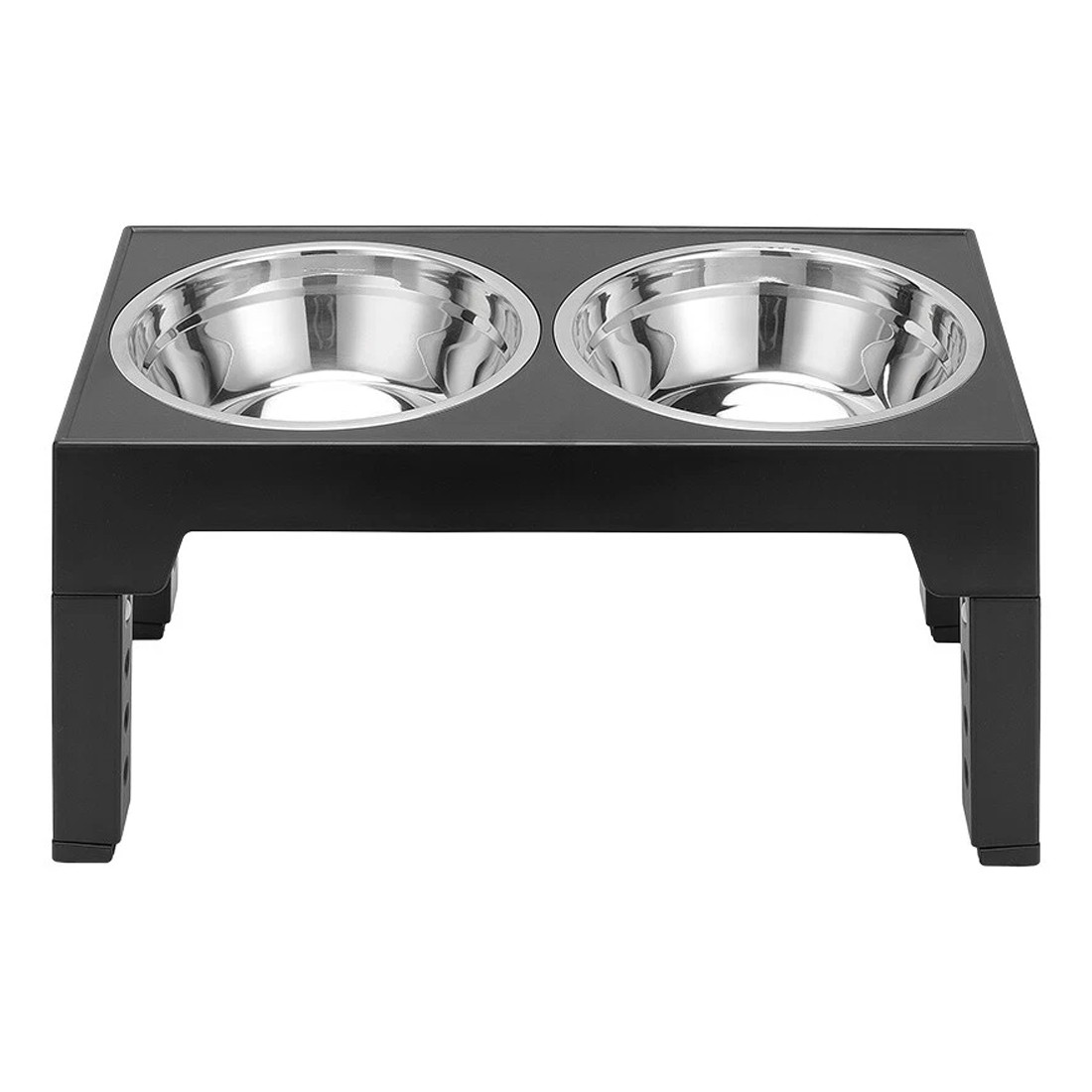 Large Dog Food Feeding Stand Station Stainless Steel Double Raised Bowls Feeding