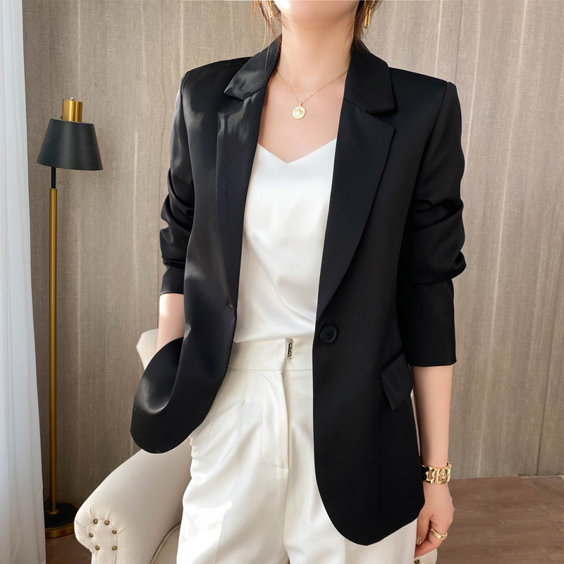 Women's Thin Satin Coat Suit All-match Temperament