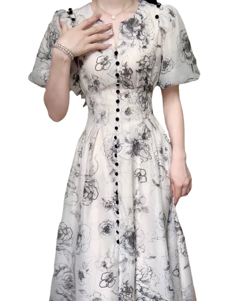 V-Neck Floral Wedding Guest Dress, picture 3 of 5