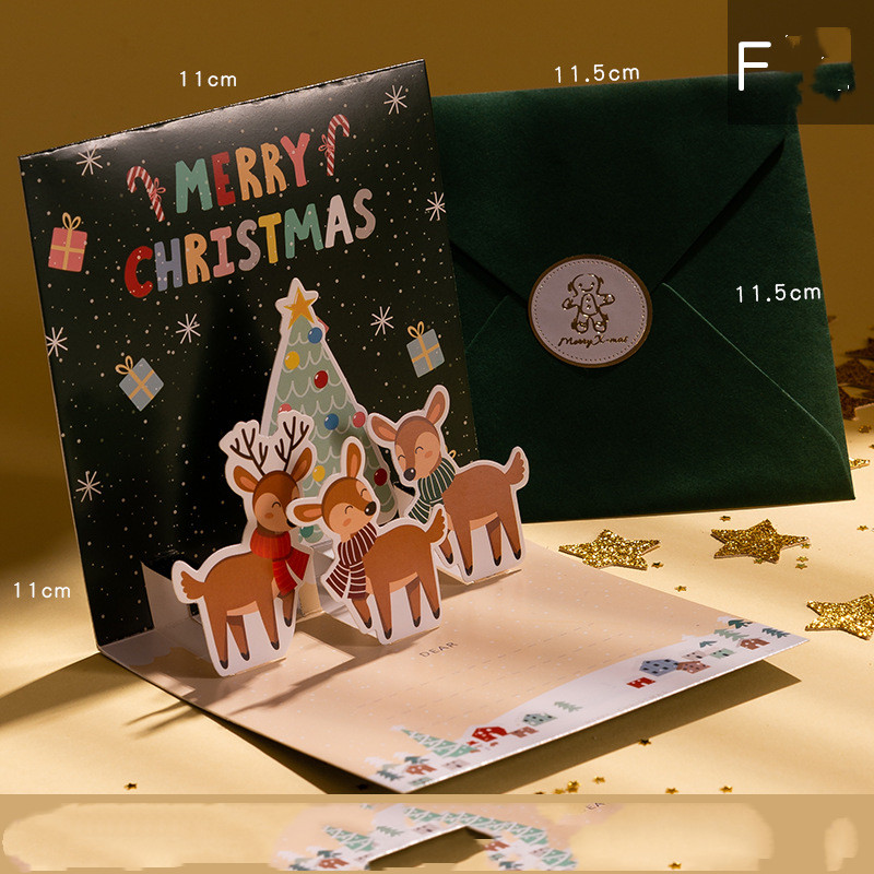 Christmas Party Creative Three-dimensional Cartoon Christmas Greeting Card