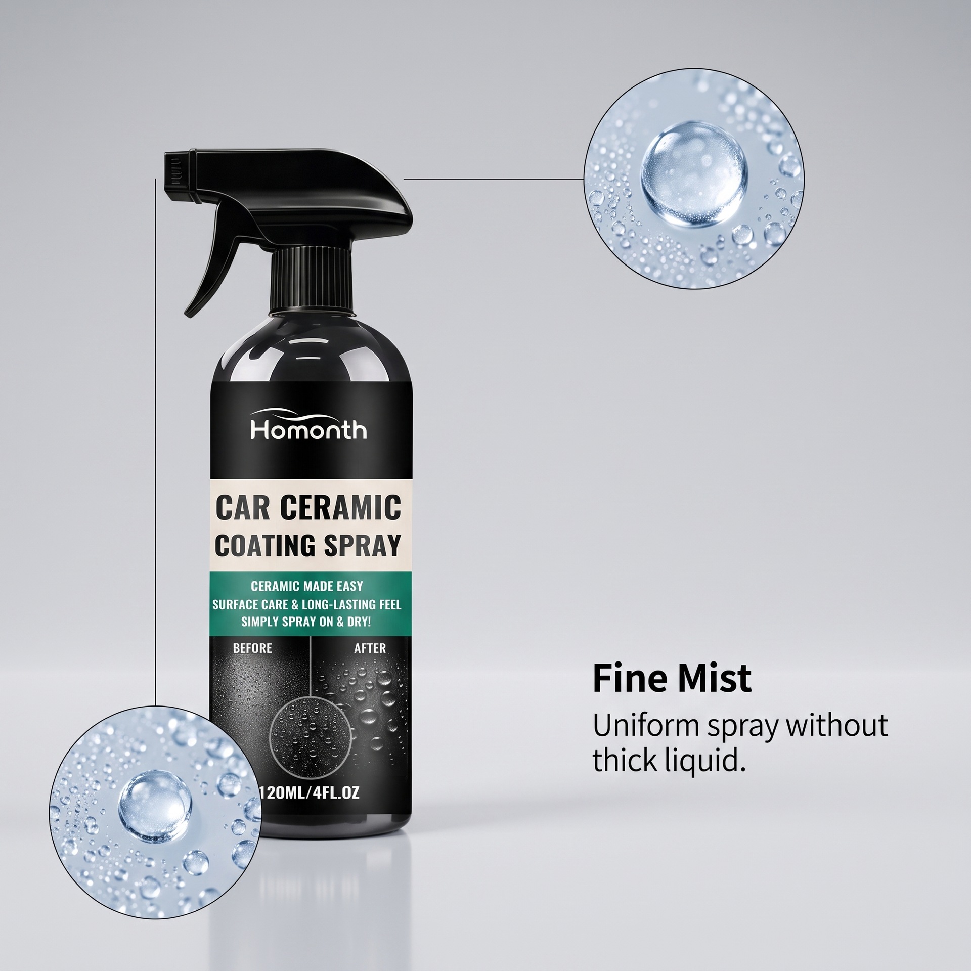 HOMONTH Nano Automotive Coating Spray A Convenient Spray For Cleaning And Daily Polishing Of Car Paint Surfaces. 3