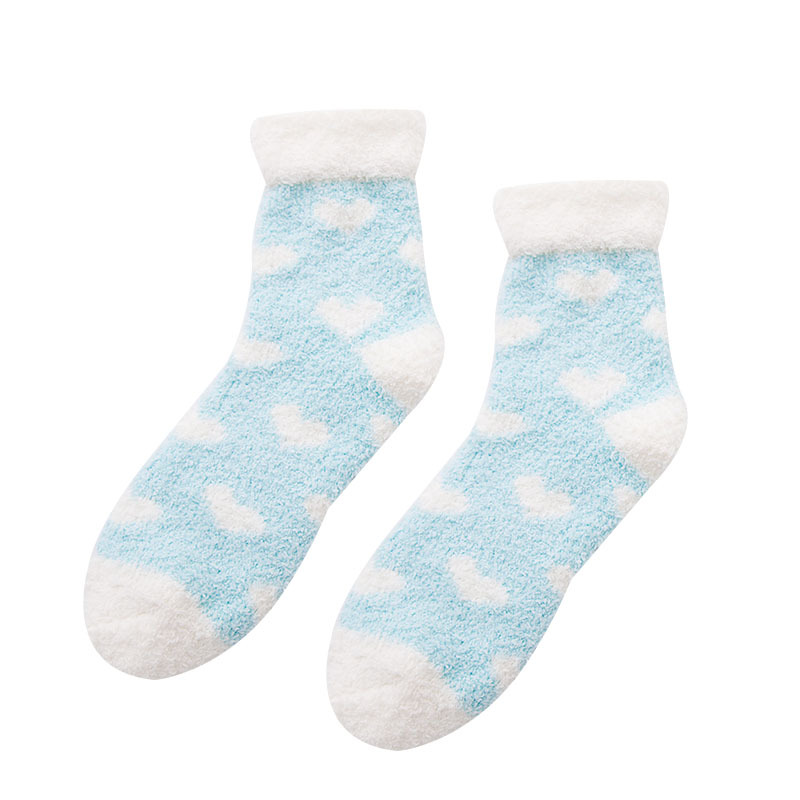 Title 4, Sweet half fleece home sleep socks, soft and wa...