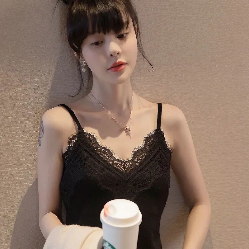 Women's V-neck Stitching Lace Camisole