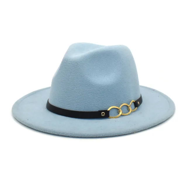 Women's Woolen Top Hat Belt Accessories Sky Blue - Shop at LoveMi