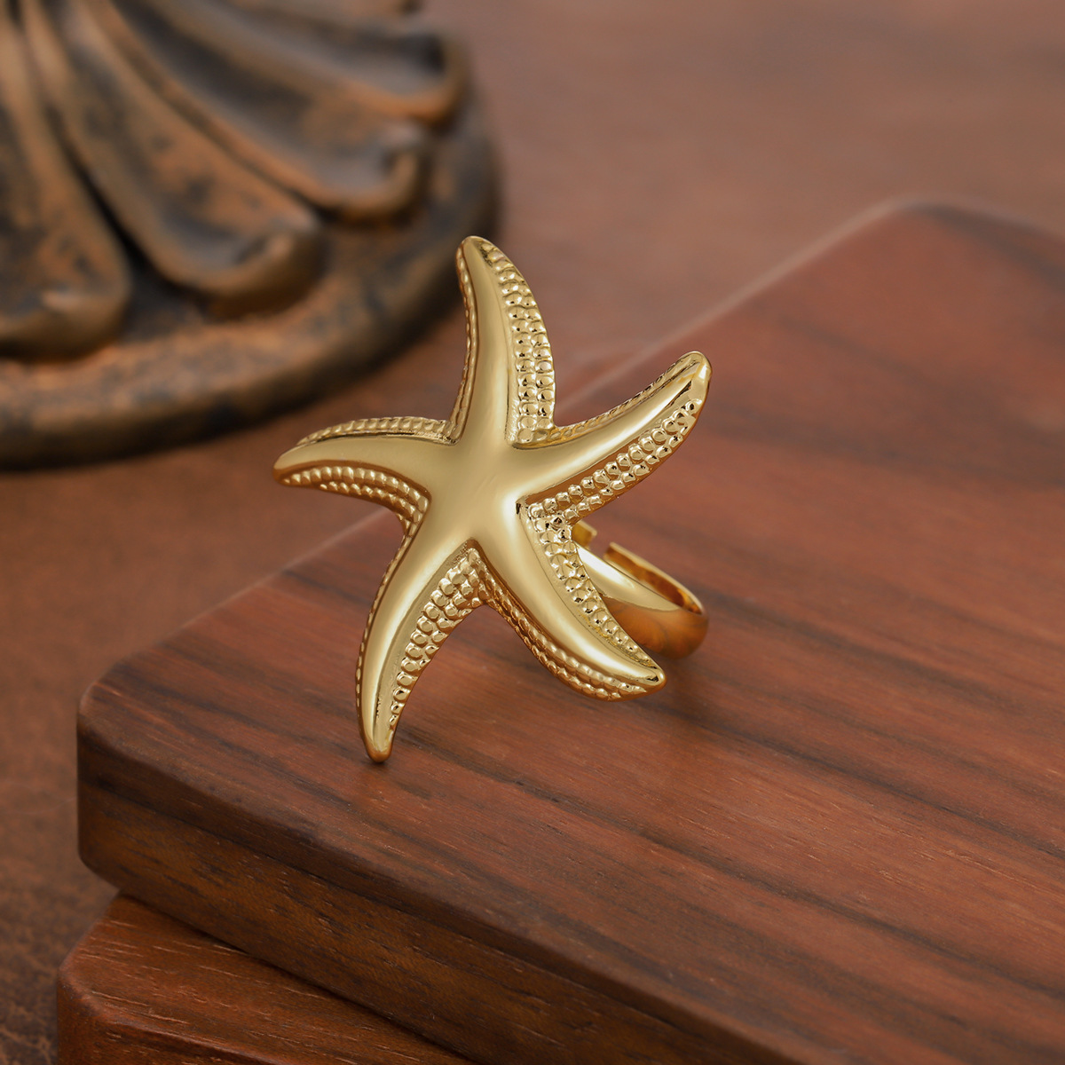 1 Piece Women's European American Oversized Statement Ring, Adjustable Open Band Niche... thumbnail 3