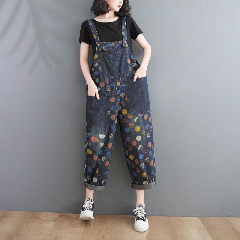 Title 6, Jeans con bretelle da donna, versione coreana c...