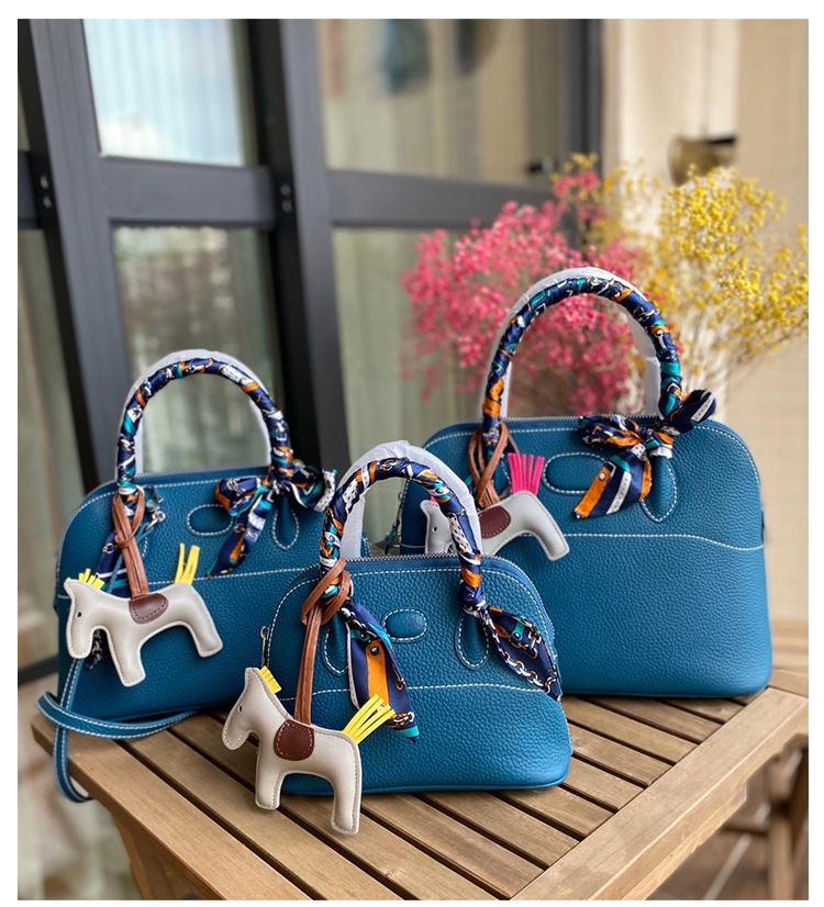 Bowling Ball Baotou Layer Cowhide Portable Female Single Shoulder Cross-body