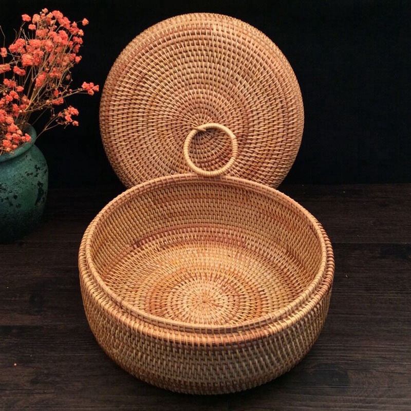 Title 1, Autumn Rattan Woven Storage Fruit Basket, Dried...