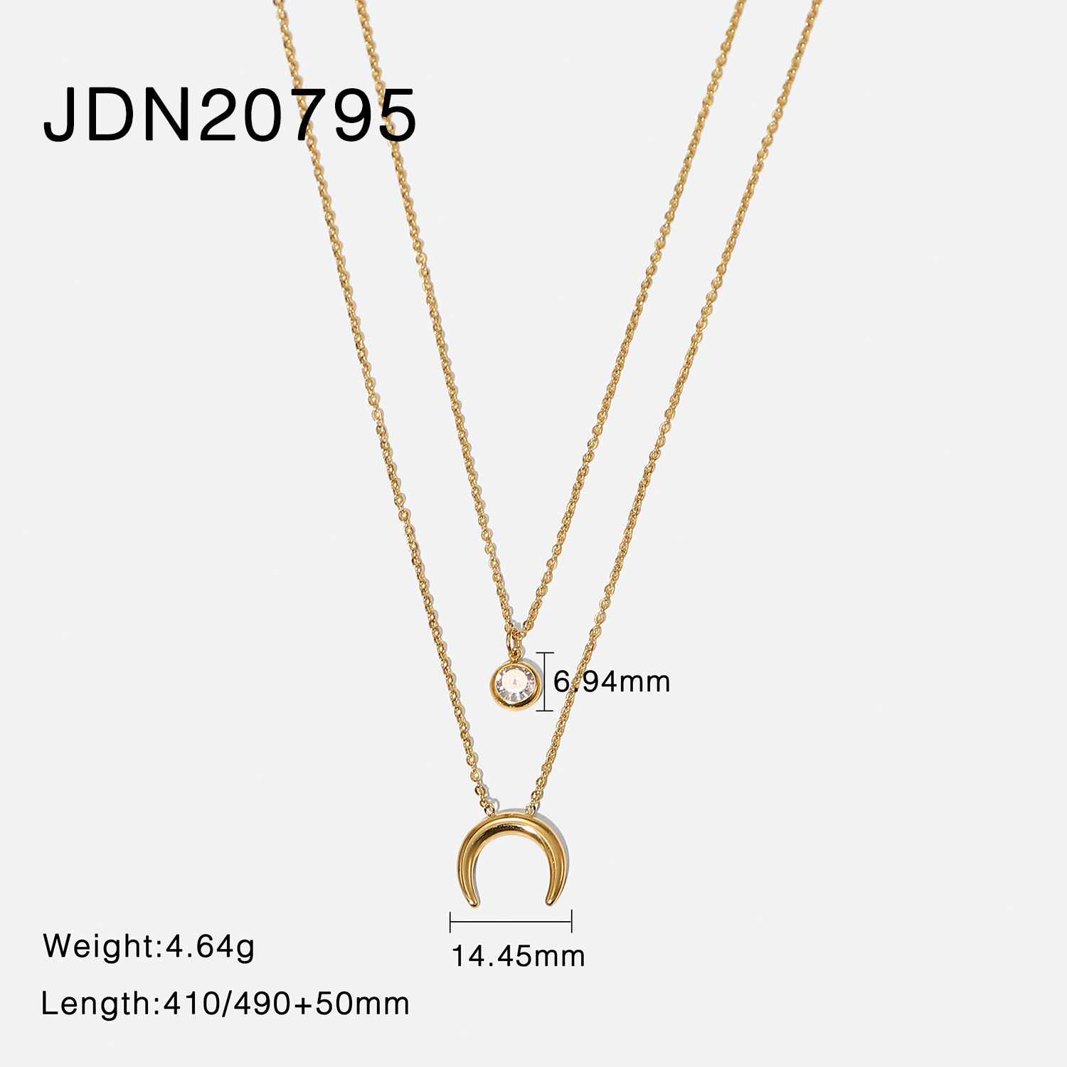 Single Zircon Double Layer Necklace