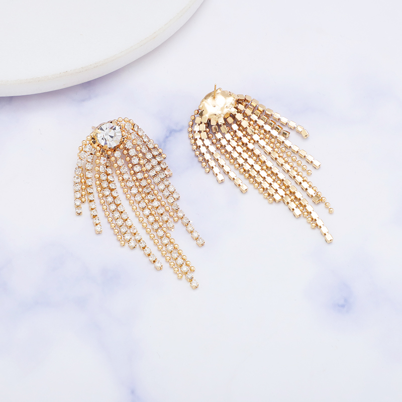 Title 6, Simple Geometric Alloy Long Tassel Earrings Inl...