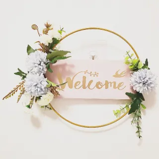 Welcome Sign Window Wall Decoration Garland - Pink Small