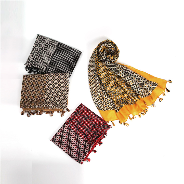 Simple Temperament Ladies Cotton And Linen Scarf