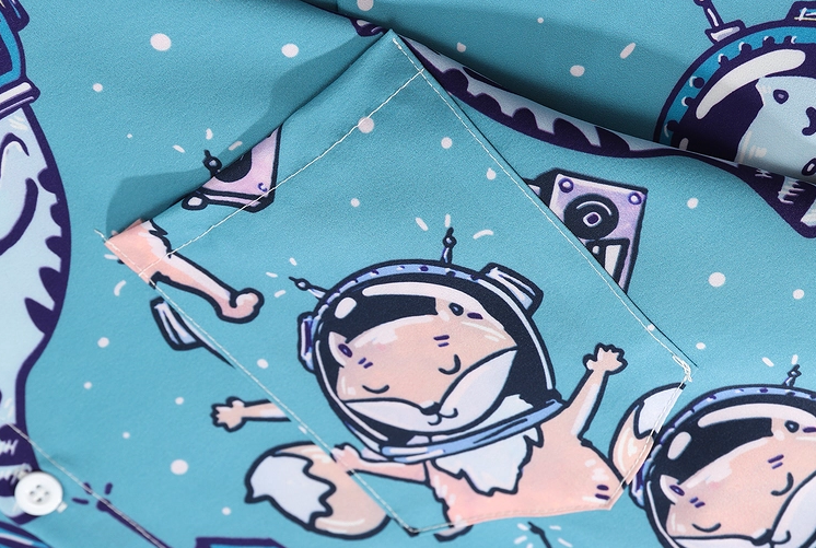 Title 6, Japanese Space Cat Print Long-sleeved Shirt Wom...