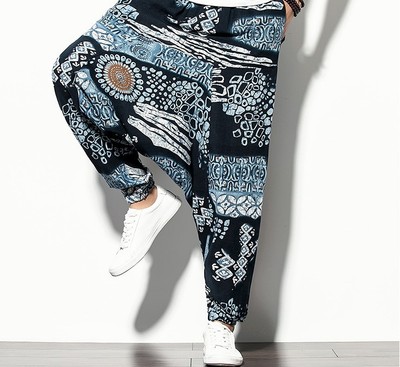 Men's Cotton And Linen Harem Lantern Casual Pants