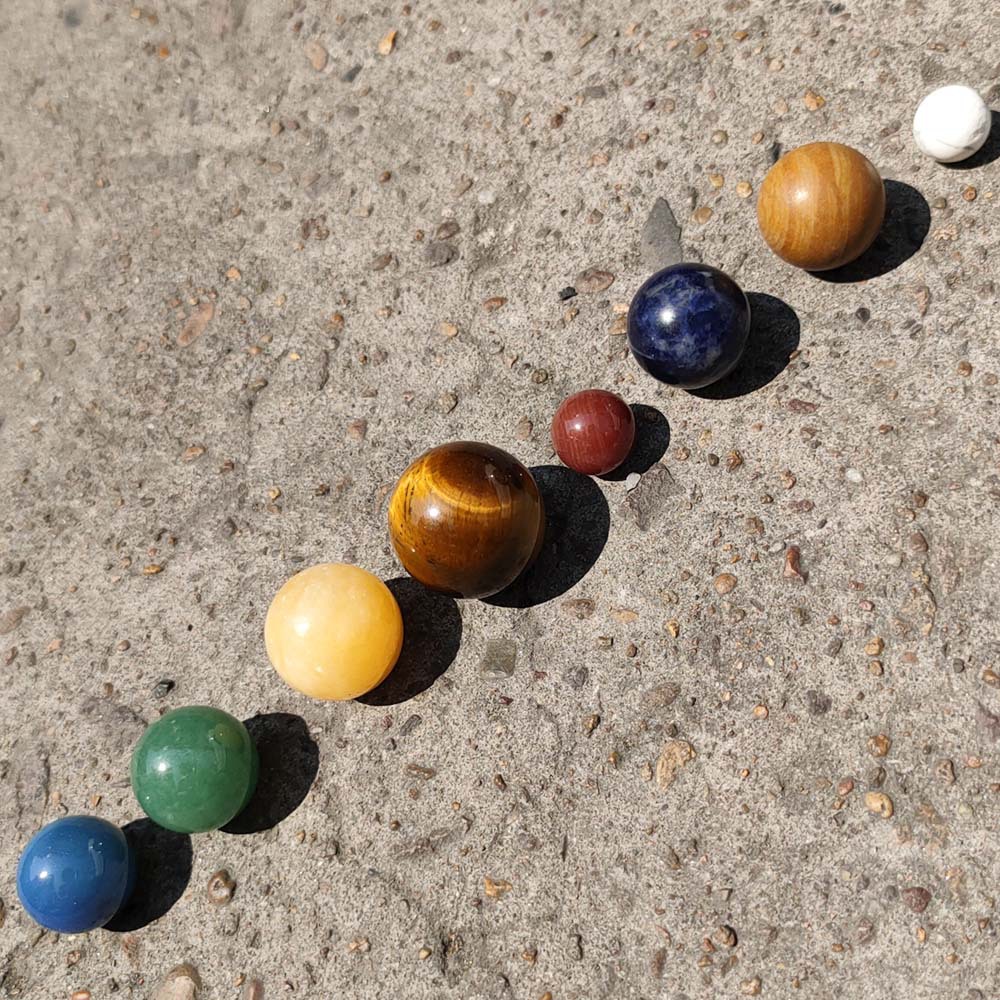 Title 4, Natural Stone Solar System Eight Planets Jade B...