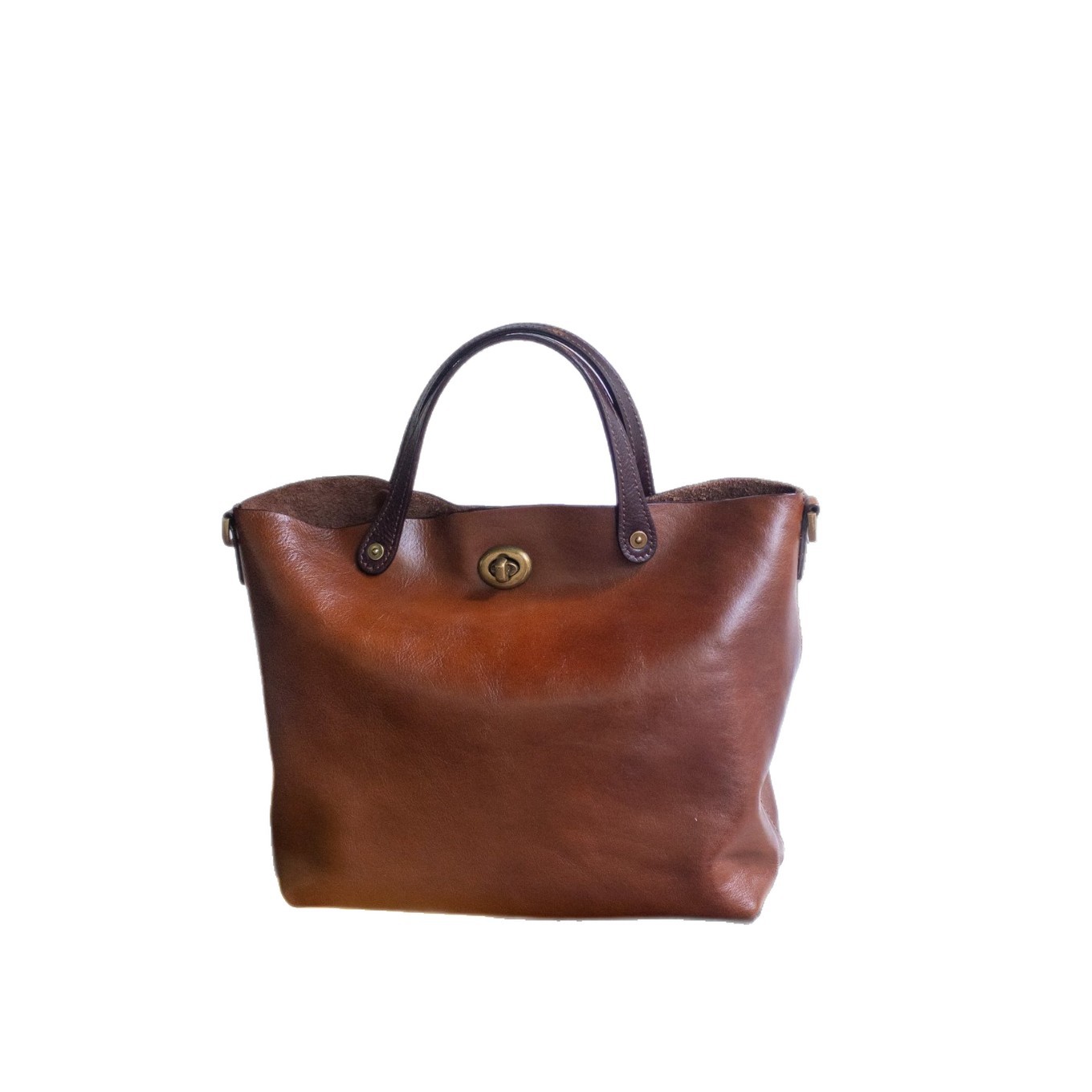 Sac fourre-tout en cuir de vache tanné aux arbres de première couche vintage – Image 4