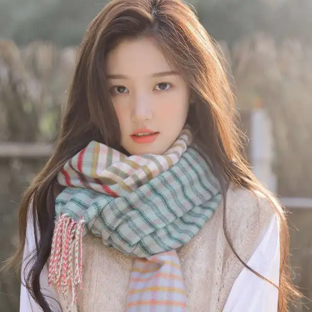Retro Plaid Scarf Women Winter Imitation Cashmere Shawl Coded Rainbow Grid - Shop at LoveMi