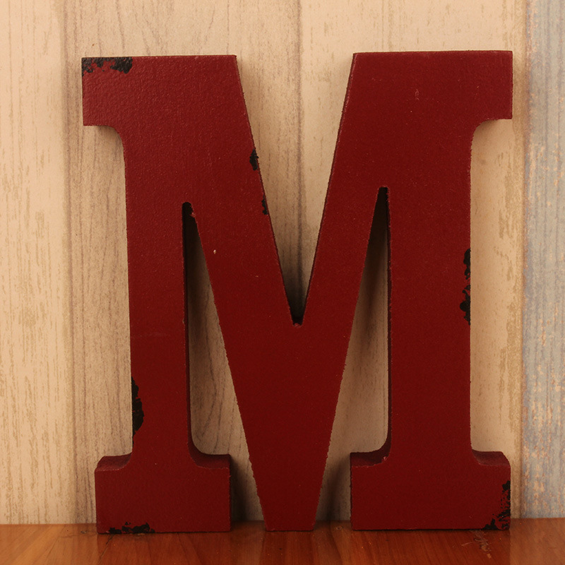 Title 8, Creative retro wooden alphabet decoration ornam...