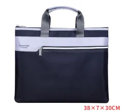 File Bag Large Capacity Waterproof Briefcase Canvas - Black - View 1
