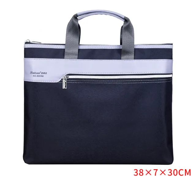 File Bag Large Capacity Waterproof Briefcase Canvas Black - Shop at LoveMi