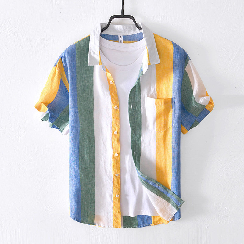 Men's Summer Thin Linen Short Sleeve