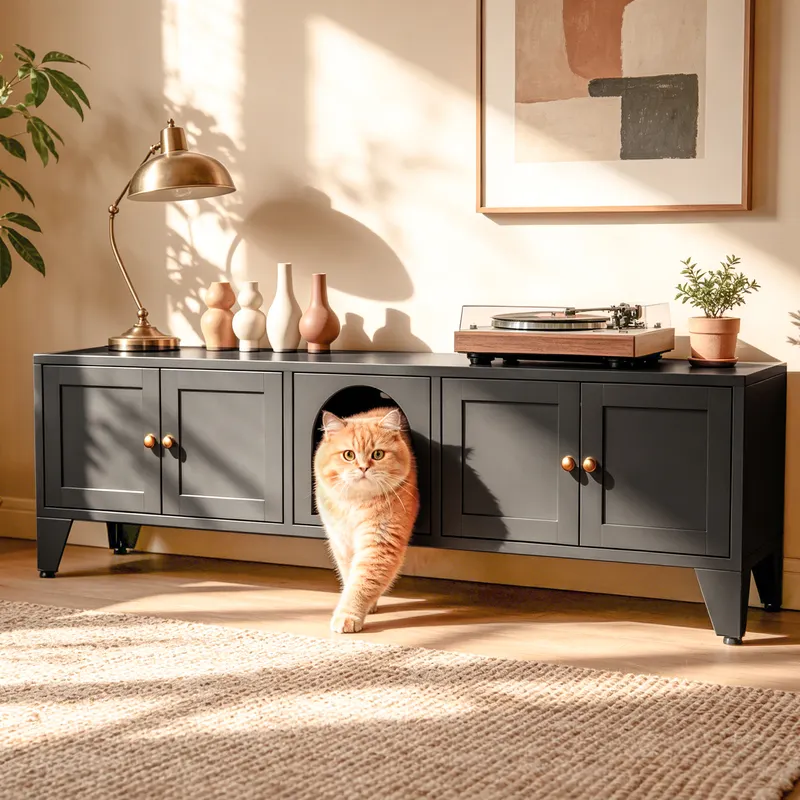 58in Metal Cat Litter Box Enclosure, Hidden