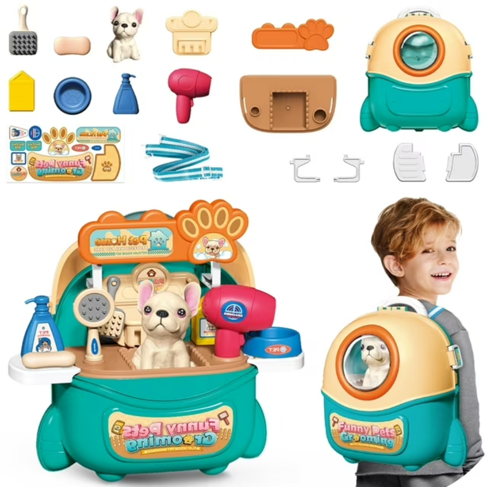 DE 2025 NEW Pet Dog Care Play Set Doctor Kit For Kids 16 Pcs Pretend Vet Grooming Toys,Logistics Is Randomly Dispatched By DHL,DPD,Amazon Logistics.