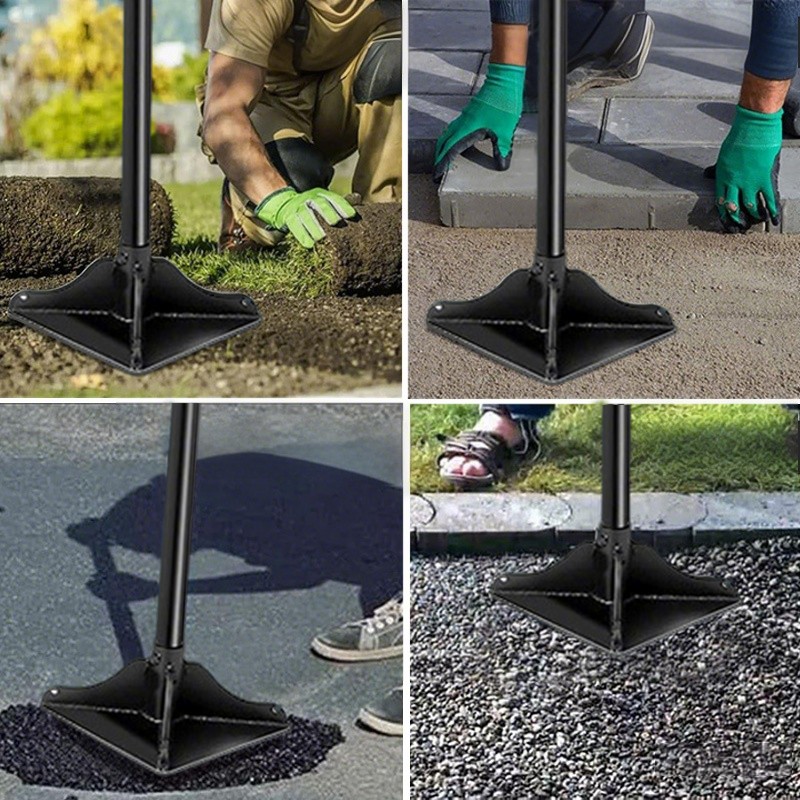 Steel Tamper With 122 Cm Handle 20x20cm Garden Rubber Grip For Laborsaving Uk — image 4
