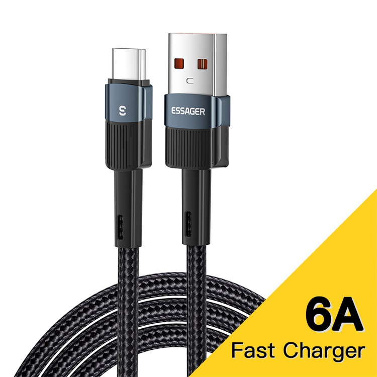 ESSAGER 6A 66W Super Fast Charging Cable – Mobile Phone USB Data Cord for Type-C - 第 7/8 張圖片