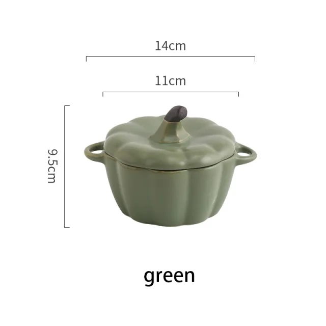 Ceramic Baking Bowl With Two Ears Insulated From Water Dark Green - Shop at LoveMi
