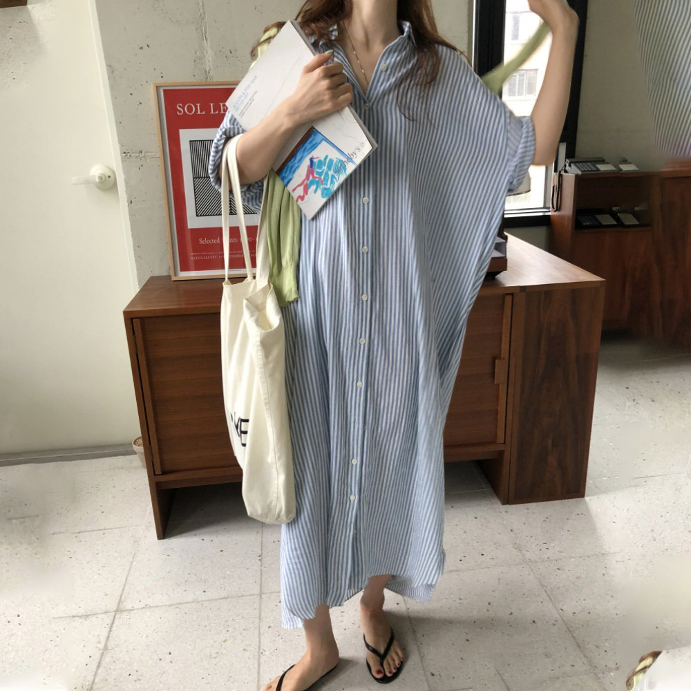 Fashion Stripes Korean Retro Lazy Striped Shirt