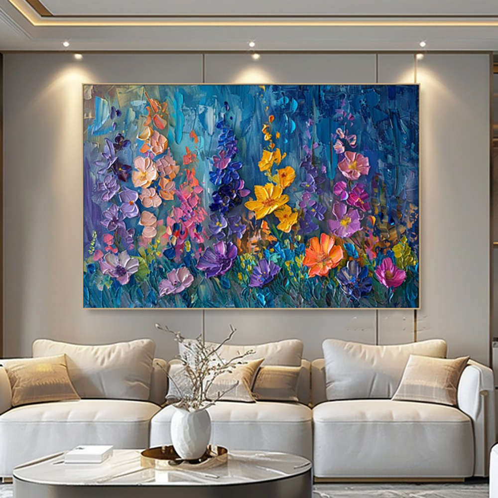 Handmade Oil Painting Canvas Wall Art Decoration 3D Thick Oil Flowers Modern Abstract Texture For Home Decor Rolled Frameless Unstretched Painting