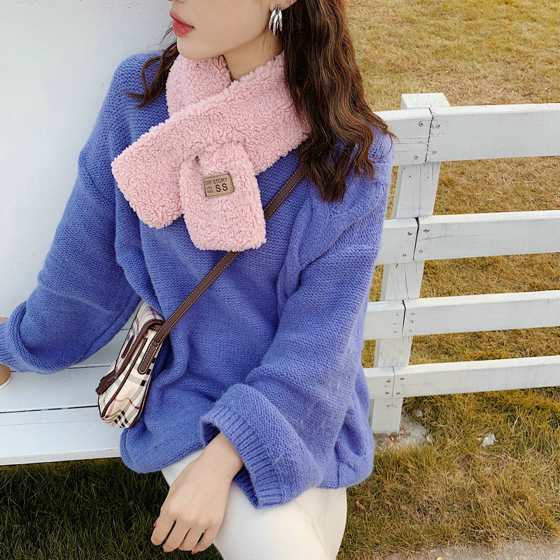 Faux Lamb Wool Warm Student Scarf