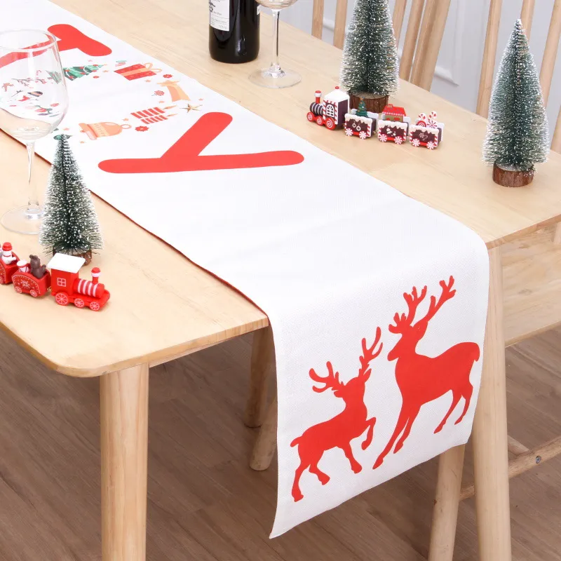 Christmas Table Flag Double Printing Snowman Table Mat – image 4