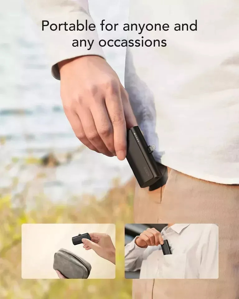 9000000mAh Mini Pocket Capsule Power Bank 20W Fast Charging Portable Charger For IPhone&Android Phone Pad