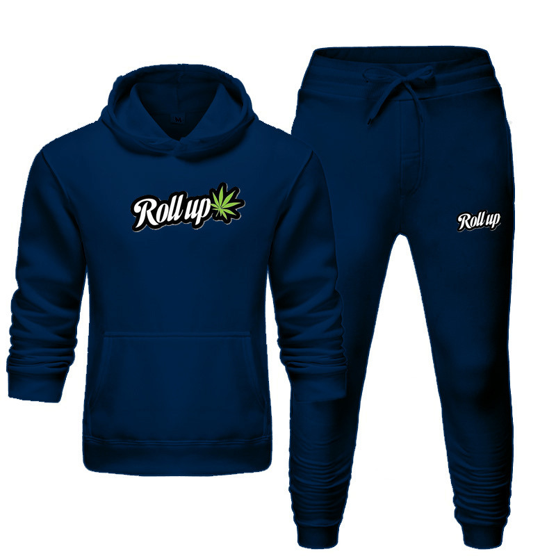 Fashion Letter Print Hooded Sweatshirt Set