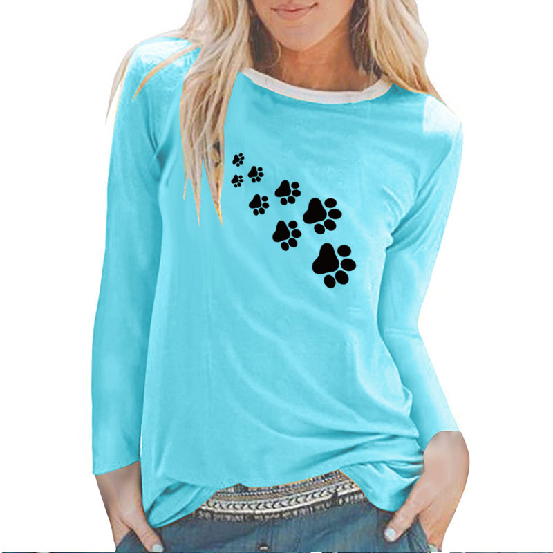 Title 6, Ladies bear paw print long sleeve T-shirt