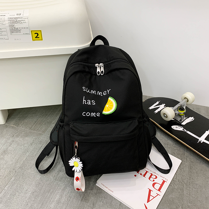 Backpack Female High School Student Large capacity Schoolbag Black - Shop at LoveMi